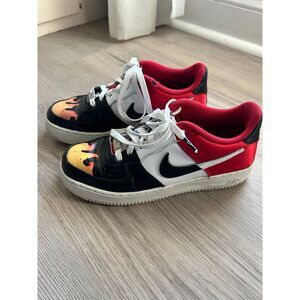 Nike Air Force 1 Red Satin NBA - size 7Y